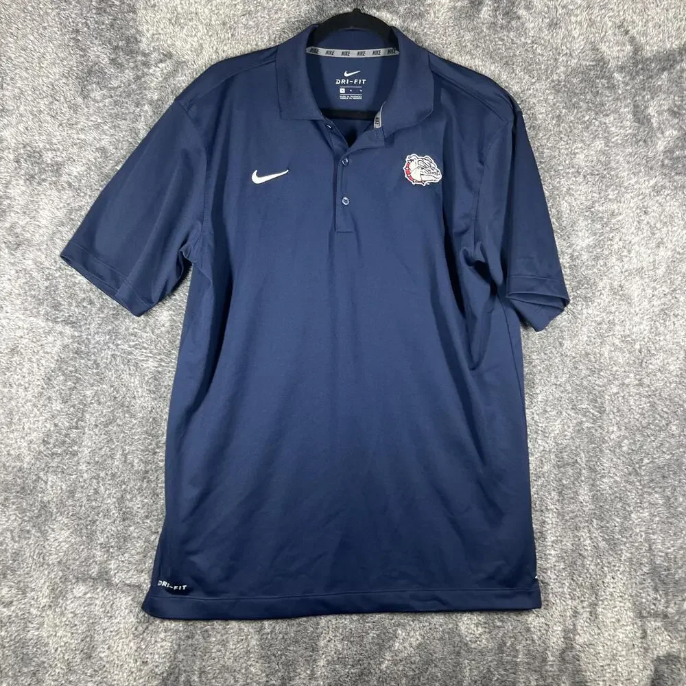 Georgia Bulldogs Polo Shirt Mens Medium Blue Dri-FIT Varsity Embroidered Nike